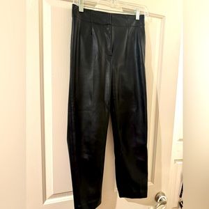Black Ann Taylor petite pleather crop pants only worn twice
